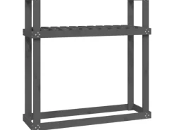 vidaXL Kaminholzregal Grau 110x35x108,5 cm Massivholz Kiefer*