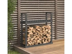 vidaXL Kaminholzregal Grau 110x35x108,5 cm Massivholz Kiefer*