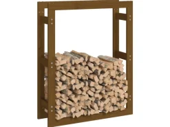 vidaXL Kaminholzregal Honigbraun 80x25x100 cm Massivholz Kiefer* Sale