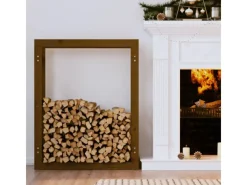 vidaXL Kaminholzregal Honigbraun 80x25x100 cm Massivholz Kiefer* Sale