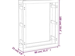 vidaXL Kaminholzregal Honigbraun 80x25x100 cm Massivholz Kiefer* Sale