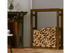 vidaXL Kaminholzregal Honigbraun 80x25x100 cm Massivholz Kiefer* Sale