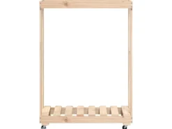 vidaXL Kaminholzregal mit Rollen 76,5x40x108 cm Massivholz Kiefer* Clearance