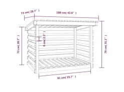 vidaXL Kaminholzregal Weiß 108x73x79 cm Massivholz Kiefer* Hot