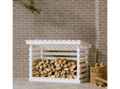 vidaXL Kaminholzregal Weiß 108x73x79 cm Massivholz Kiefer* Hot