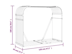 vidaXL Kaminholzunterstand Braun 120x45x100 cm Verzinkter Stahl* Best
