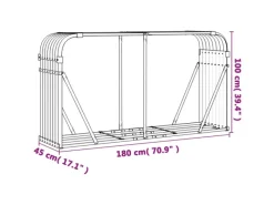vidaXL Kaminholzunterstand n 180x45x100 cm Verzinkter Stahl 364594*