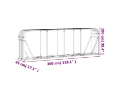 Kaminholzregale|vidaXL Kaminholzunterstand 300x45x100 cm Verzinkter Stahl 364566