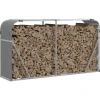 vidaXL Kaminholzunterstand Hellgrau 180x45x100 cm Verzinkter Stahl* New