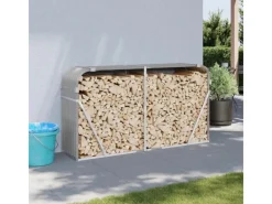 vidaXL Kaminholzunterstand Hellgrau 180x45x100 cm Verzinkter Stahl* New