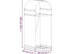 vidaXL Kaminholzunterstand Hellbraun 40x45x100 cm Verzinkter Stahl* Clearance