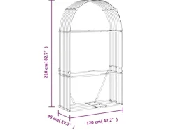 vidaXL Kaminholzunterstand Hellbraun 120x45x210 cm Verzinkter Stahl* Online