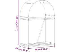 vidaXL Kaminholzunterstand Hellbraun 80x45x120 cm Verzinkter Stahl* Outlet