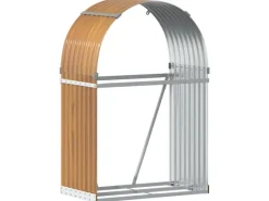 vidaXL Kaminholzunterstand Hellbraun 80x45x120 cm Verzinkter Stahl* Outlet