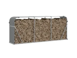 vidaXL Kaminholzunterstand Hellgrau 234x45x100 cm Verzinkter Stahl* Sale