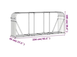vidaXL Kaminholzunterstand Hellgrau 234x45x100 cm Verzinkter Stahl* Sale