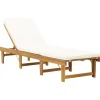 vidaXL Klappbare Sonnenliege mit Auflage Akazie Massivholz 200 x 61 x 30/55,5/70/86 cm* Online