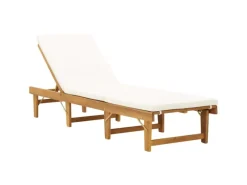 vidaXL Klappbare Sonnenliege mit Auflage Akazie Massivholz 200 x 61 x 30/55,5/70/86 cm* Online