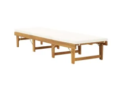 vidaXL Klappbare Sonnenliege mit Auflage Akazie Massivholz 200 x 61 x 30/55,5/70/86 cm* Online