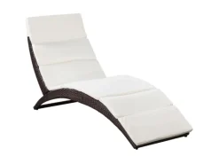 vidaXL Klappbare Sonnenliege mit Auflage Poly Rattan Braun* Discount