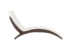 vidaXL Klappbare Sonnenliege mit Auflage Poly Rattan Braun* Discount