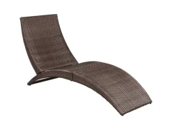 vidaXL Klappbare Sonnenliege mit Auflage Poly Rattan Braun* Discount