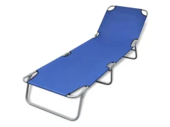 vidaXL Klappbare Sonnenliege Pulverbeschichteter Stahl Blau* Clearance