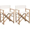 vidaXL Klappbarer Regiestuhl 2 Stk. Bambus und Canvas* New