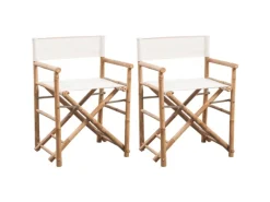 vidaXL Klappbarer Regiestuhl 2 Stk. Bambus und Canvas* New