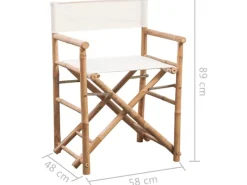 vidaXL Klappbarer Regiestuhl 2 Stk. Bambus und Canvas* New