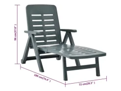 vidaXL Klappliege Kunststoff Grün 72 x 189 x 96 cm* Clearance