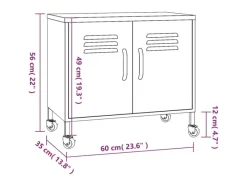 vidaXL Lagerschrank Olivgrün 60x35x56 cm Stahl* Clearance