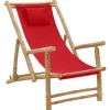 Sonnenliegen|vidaXL Liegestuhl Bambus und Canvas Rot