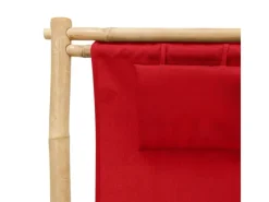 Sonnenliegen|vidaXL Liegestuhl Bambus und Canvas Rot