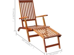 Sonnenliegen|vidaXL Liegestuhl mit Fußstütze und Auflage Akazie Massivholz Cremeweiß