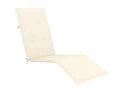 Sonnenliegen|vidaXL Liegestuhl mit Fußstütze und Auflage Akazie Massivholz Cremeweiß