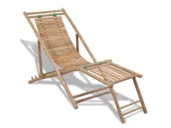 Sonnenliegen|vidaXL Liegestuhl mit Fußteil Bambus 41492