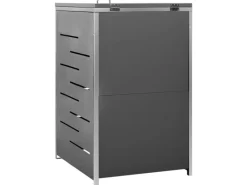 vidaXL Mülltonnenbox Edelstahl für 1 Tonne 69x77,5x115 cm Edelstahl* Clearance
