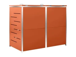 vidaXL Mülltonnenbox Edelstahl für 2 Tonnen 138x77,5x115,5 cm* Clearance