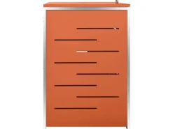 vidaXL Mülltonnenbox Edelstahl für 3 Tonnen 207x77,5x115 cm* Discount