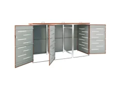 vidaXL Mülltonnenbox Edelstahl für 3 Tonnen 207x77,5x115 cm* Discount