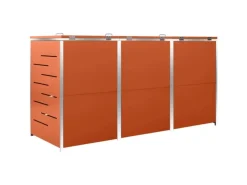 vidaXL Mülltonnenbox Edelstahl für 3 Tonnen 207x77,5x115 cm* Discount