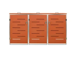 vidaXL Mülltonnenbox Edelstahl für 3 Tonnen 207x77,5x115 cm* Discount