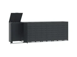 vidaXL Mülltonnenbox für 5 Tonnen Anthrazit 345x79x117 cm Stahl* Hot