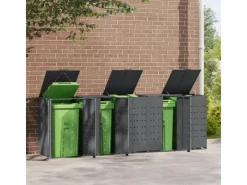 vidaXL Mülltonnenbox für 5 Tonnen Anthrazit 345x79x117 cm Stahl* Hot