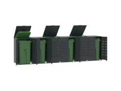 vidaXL Mülltonnenbox für 6 Tonnen Anthrazit 414x79x117 cm Stahl* Best