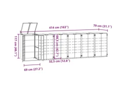 vidaXL Mülltonnenbox für 6 Tonnen Anthrazit 414x79x117 cm Stahl* Best