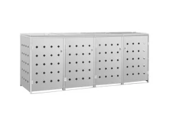 vidaXL Mülltonnenbox für 4 Tonnen 240 L Edelstahl* Discount