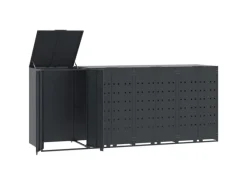 vidaXL Mülltonnenbox für 4 Tonnen Anthrazit 276x79x117 cm Stahl* Sale