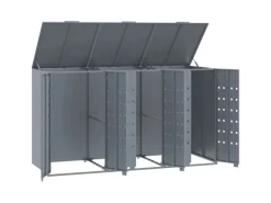vidaXL Mülltonnenbox für 3 Tonnen Grau 207x79x117 cm Stahl* Online